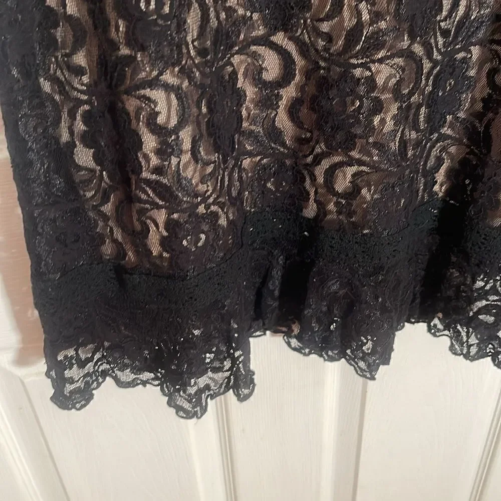 Bisou Bisou Michele Bohbot 2 pc. Black Lace Skirt Set